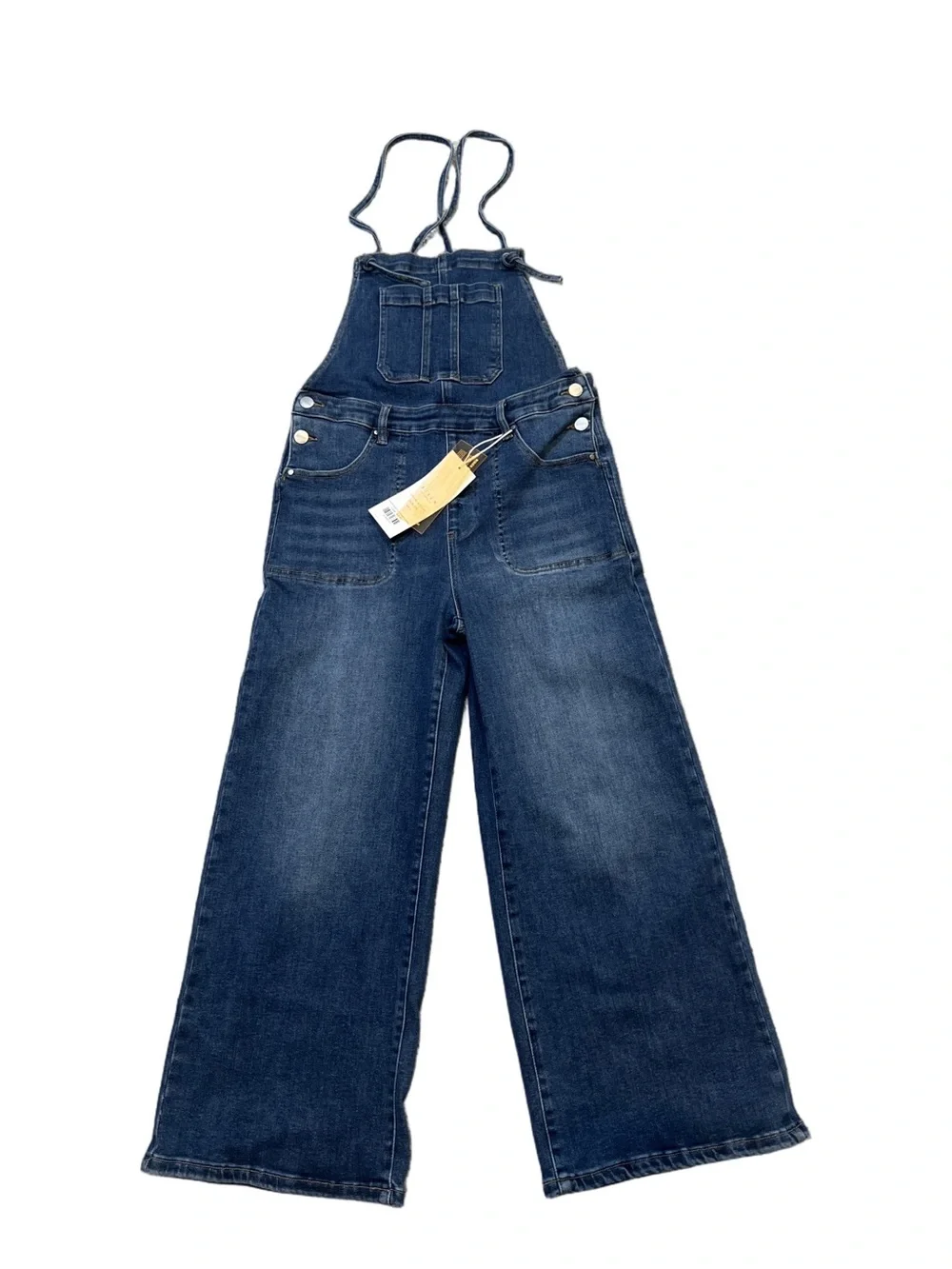 Risen cropped Denim Wide-Leg Overalls - NWT - Picture 3 of 13